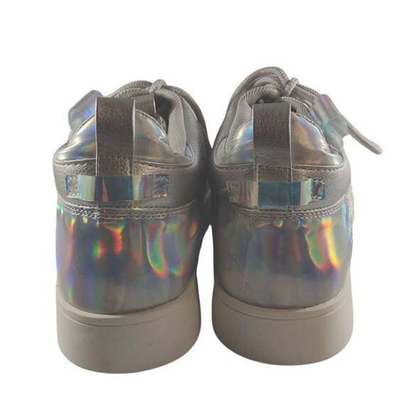 Shoedazzle Holographic Quilted Platform Iridescent High-Top Size 8 Sneakers - Picture 5 of 12